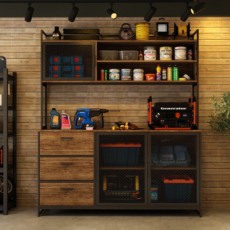 Latitude Run® Heavy-Duty Garage Workbench With Ample Storage